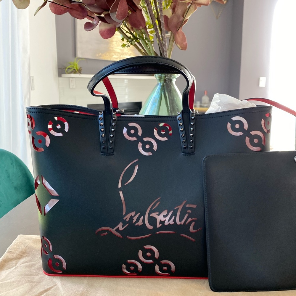 New Christian Louboutin Large Cabata Loubinthesky Leather tote